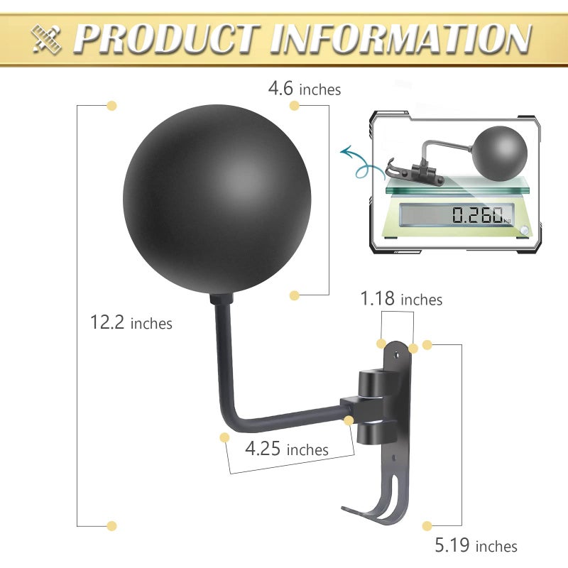 Kikerike Motorcycle Helmet Holder Wall Mount 180 Degree Rotation Metal Bike Helmet Rack Mount Bicycle Helmet Display Stand Hanger with 2 Hooks Accessories for Motorcycle Bike Baseball Rugby - Gray, 2 Pcs - Image 2